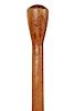 42. Mic-Mac Native American Cane- Dated 1906- A souvenir folk cane with pyro decoration including an Indian chief, teepee and