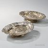 Two George III Sterling Silver Tazzas, London, 1809-10, Thomas Robins, maker, each with a reticulated rim centering a figural