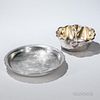 Two Pieces of American Sterling Silver Tableware, a Whiting bowl with lobed side featuring bright-cut engraved motifs, dia. 8