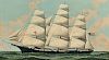 Antonio Jacobsen (Danish/American, 1850-1921)      The Ship "Dreadnaught" Under Full Sail in Open Water