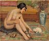 R. M. Guillaume (French, b. 1876)      Seated Nude with a Kitten