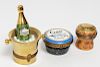 Limoges Chamart Porcelain Boxes-Champagne & Caviar