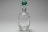 Crystal Ribbed Decanter, Colorless & Green