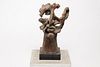 Signed Arje- Surrealist Clay Bust, 1972