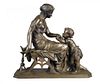Bronze Figural Group of a Mother and Child, 19th Century French School