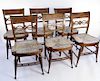 Very Fine Set Eight of American Sheraton Tiger Maple Fancy Chairs, Early 19th Century
