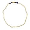 Mikimoto 18k Gold Clasp Pearl Lapis Necklace