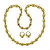 Lalaounis Greece 22k Gold Necklace Earrings Set