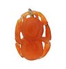 Carved Orange Gemstone Pendant