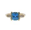 14k Gold Diamond Blue Stone Ring