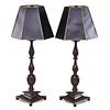 PAIR OF BAROQUE STYLE BRASS LAMPS