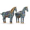 PAIR OF CHINESE CLOISONNE HORSES