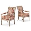 PAIR OF LOUIS XVI STYLE GILTWOOD ARMCHAIRS