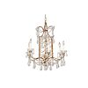 FRENCH GLASS AND GILT METAL CHANDELIER