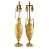 PAIR OF LOUIS XVI STYLE MARBLE LAMPS