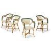 SET OF FOUR RATTAN ARMCHAIRS