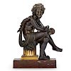 FRENCH GILT AND PATINATED FIGURE OF BACCHUS