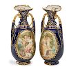 PAIR OF VIENNA STYLE PORCELAIN VASES