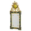 ROCOCO STYLE PAINTED AND PARCEL GILT MIRROR