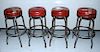 Four soda fountain stools, tops need recovering h-30"