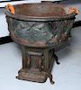 Kenwood cast iron rendering pot with embossed cows, 3' x 38",