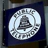 Bell Telephone flange porcelain sign 11" x 11" fine condition