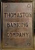 Bronze Bank "Thomaston Banking Company" sign or plaque, Thomaston, GA 36" x 24"