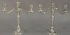 Pair of sterling silver weighted candelabra. ht. 11in., wd. 11 1/2in.