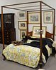 Queen size four post canopy bed. ht. 83in.