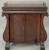 Empire mahogany server with brass gallery drawer and two doors. ht. 42in., wd. 40in., dp. 19in.