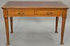 George IV oak writing table with inset leather top. ht. 30in., top: 26" x 48"