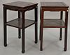 Pair of Chinese hardwood stands. ht. 32in., top: 18" x 18"