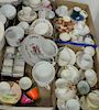 Four box lots of cups and saucers to include heavy gilt Royal blue cup and saucer, Victoria Austria, two miniature cups and s