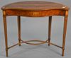 Maitland Smith center table with inlaid top. ht. 34in., wd. 22in., dp. 41in.