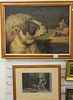 Four piece framed lot to include Currier & Ives, "Who's Afraid of You?"; "Anxiety", after Edwin Landseer; Charles Bramshaw, H