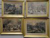 Group of five Currier & Ives to include The Old Farmhouse, American Homestead Summer, American Homestead Autumn, American Hom