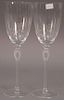 Set of eight Rosenthal Classic clear glass stems with frosted circular stems. ht. 9 1/2in.