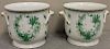 Pair of Herend Porcelain Urns or Cache Pots.