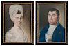 Pastel Portraits of Captain John Collins and Mary Collins, attributed to Benjamin Blyth (1746-1811)