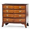 A Fine New Hampshire Federal Flame Birch Bowfront Chest of Drawers