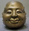 Vintage Signed Bronze Chinese Face Sculpture.
