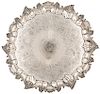 A CHASED EDWARD FARELL GEORGIAN STERLING SILVER SALVER, LONDON, 1825