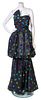 A Nina Ricci Black Silk Taffeta Strapless Gown, No size.