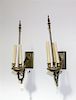 A Pair of Neoclassical Style Three-Light Sconces Height 24 inches.