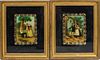 * Four Eglomise Framed Decorative Works First 13 1/2 x 13 1/2 inches.