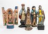 * A Group of Four Spanish Colonial Style Santos Figures Height of tallest 11 inches.