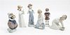 A Collection of Five Lladro Porcelain Figures