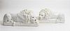 * A Pair of Italian Ceramic Models of Lions Height 5 1/2 x width 12 1/4 inches.
