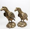 * A Pair of Continental Giltwood Models of Birds Height of tallest 15 3/4 inches.