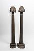* A Pair of Carved Wood Models of Palm Trees Height of tallest 25 1/2 inches.